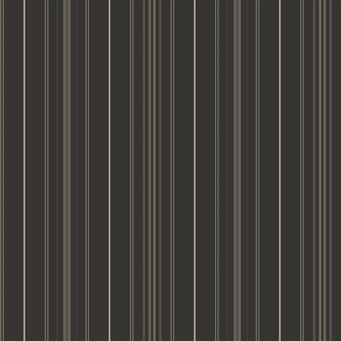 Lascelle Black Modern Pinstripe Wallpaper