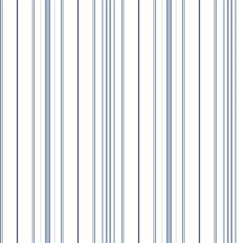 Lascelle Blue Modern Pinstripe Wallpaper