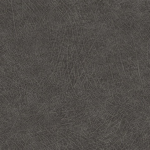 Latigo Charcoal Faux Leather Wallpaper