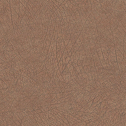 Latigo Copper Faux Leather Wallpaper