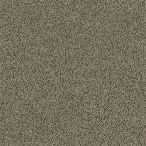 Latigo Olive Faux Leather Wallpaper