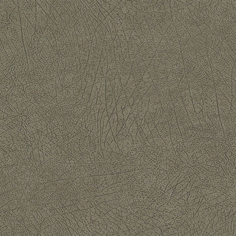 Latigo Olive Faux Leather Wallpaper