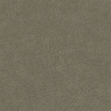 Latigo Olive Faux Leather Wallpaper