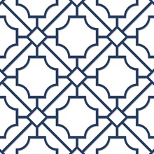 Lattice Geo Geometric Navy Blue Peel and Stick Wallpaper