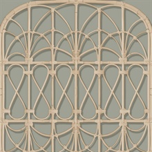 Lattice Rattan Panels Grey Wallpaper