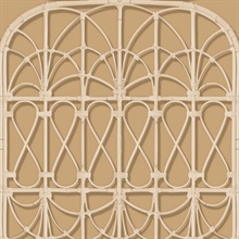 Lattice Rattan Panels Mustard Wallpaper