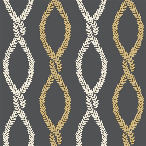 Laureate Black Vine Trellis Wallpaper
