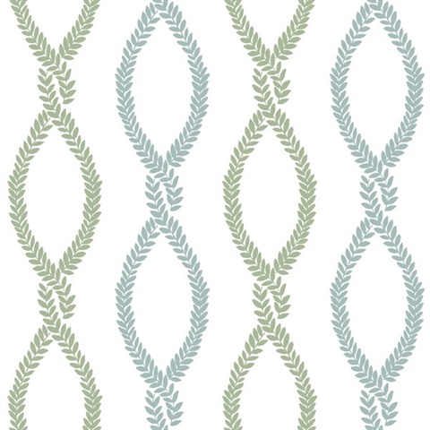 Laureate Light Green Vine Trellis Wallpaper