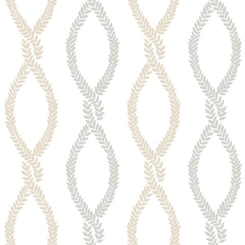 Laureate Neutral Vine Trellis Wallpaper