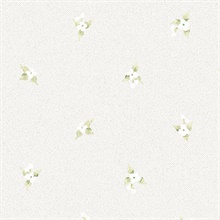 Laurel Spots Green, White & Grey Wallpaper