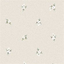 Laurel Spots Turquoise, White & Grey Wallpaper