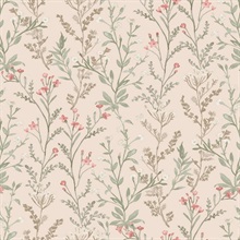 Laverne Blush Wildflowers Wallpaper