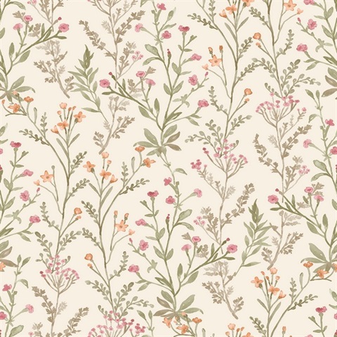 Laverne Green Wildflowers Wallpaper