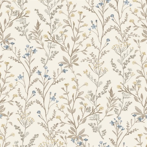 Laverne Neutral Wildflowers Wallpaper