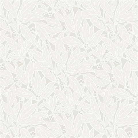 Leaf and Berry Off White Wallpaper