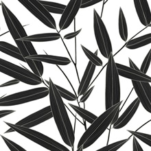 Leaf Branch Trail Botanical Ebony Peel and Stick Wallpaper