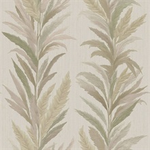 Leaf Flourish Beige Green Italian Wallpaper