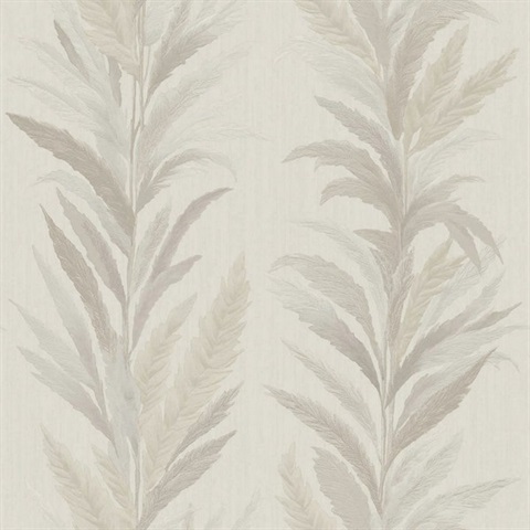 Leaf Flourish Beige Grey Italian Wallpaper