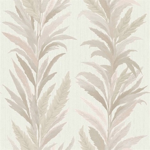 Leaf Flourish Beige Rose Gold Italian Wallpaper
