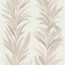 Leaf Flourish Beige Rose Gold Italian Wallpaper