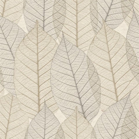 Leaf Lace Cream Wallpaper