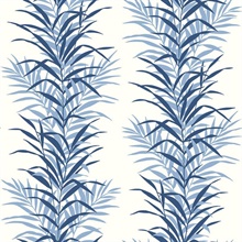 Leaf Stripe Botanical Carolina Blue Peel and Stick Wallpaper
