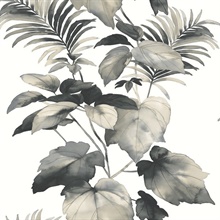 Leaf Stripe Botanical Inkwell Peel and Stick Wallpaper