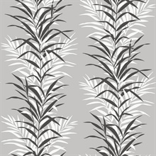 Leaf Stripe Botanical Monochrome Peel and Stick Wallpaper