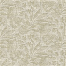 Lei Gold Textured Etched Leaves Wallpaper