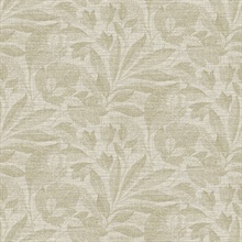 Lei Gold Textured Etched Leaves Wallpaper
