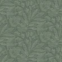 Lei Green Textured Etched Leaves Wallpaper