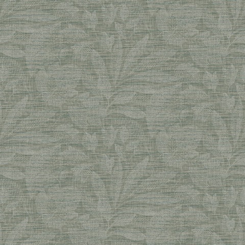 Lei Jade Textured Etched Leaves Wallpaper