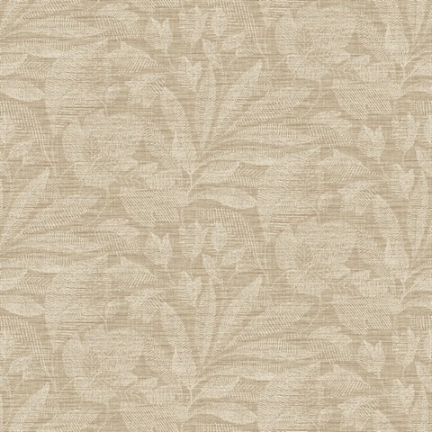 Lei Wheat Textured Etched Leaves Wallpaper