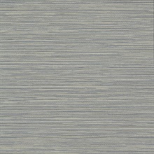 Leicester Slate Metallic Horizontal Faux Grasscloth Wallpaper