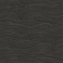 Leith Black Textured Horizontal Zen Waves Wallpaper