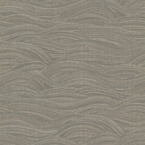Leith Grey Textured Horizontal Zen Waves Wallpaper