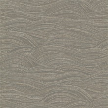 Leith Grey Textured Horizontal Zen Waves Wallpaper