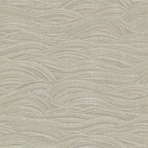 Leith Taupe Textured Horizontal Zen Waves Wallpaper