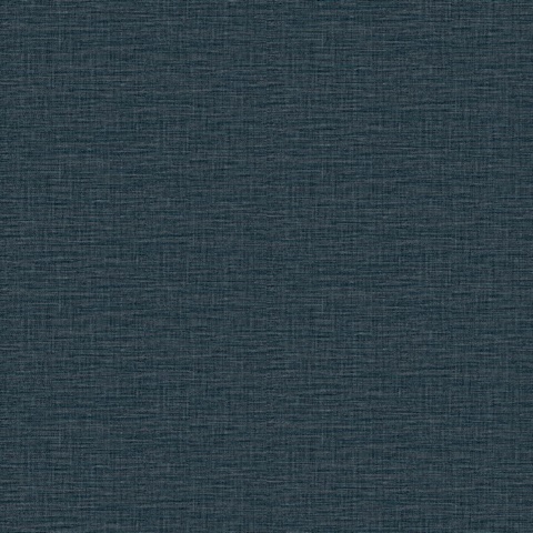 Lela Navy Blue Textured Faux Linen Wallpaper