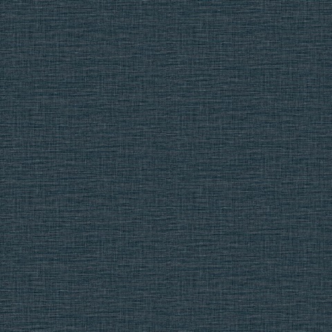 Lela Navy Blue Textured Faux Linen Wallpaper