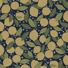 Lemona Navy Fruit Tree Wallpaper