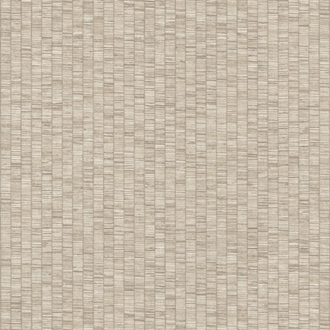 Lemuria Beige Mediterranean Striped Linen Textured Wallpaper