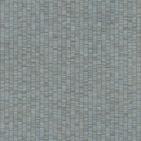Lemuria Blue Mediterranean Striped Linen Textured Wallpaper