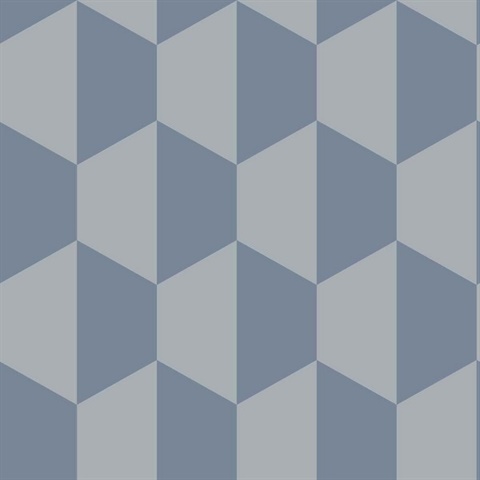 Lemuria Indigo Geometric Wallpaper