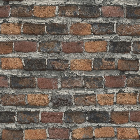 Lennox Rust Textured Brick Wallpaper