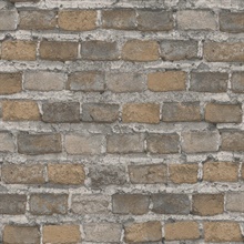 Lennox Taupe Textured Brick Wallpaper
