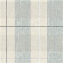 Lenox Hill Plaid Blue & Beige Peel and Stick Wallpaper