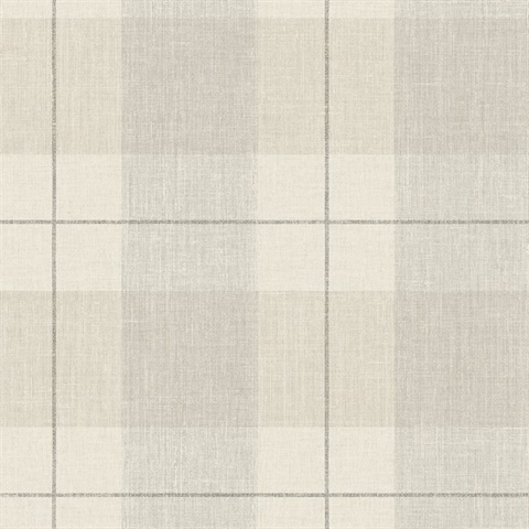 Lenox Hill Plaid Neutral Peel and Stick Wallpaper