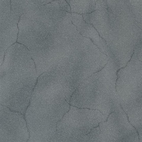 Leon Charcoal Faux Marble Stone Commercial Wallpaper