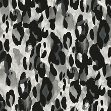 Leopard Print Animal Print Anchored Grey Peel and Stick Wallpaper